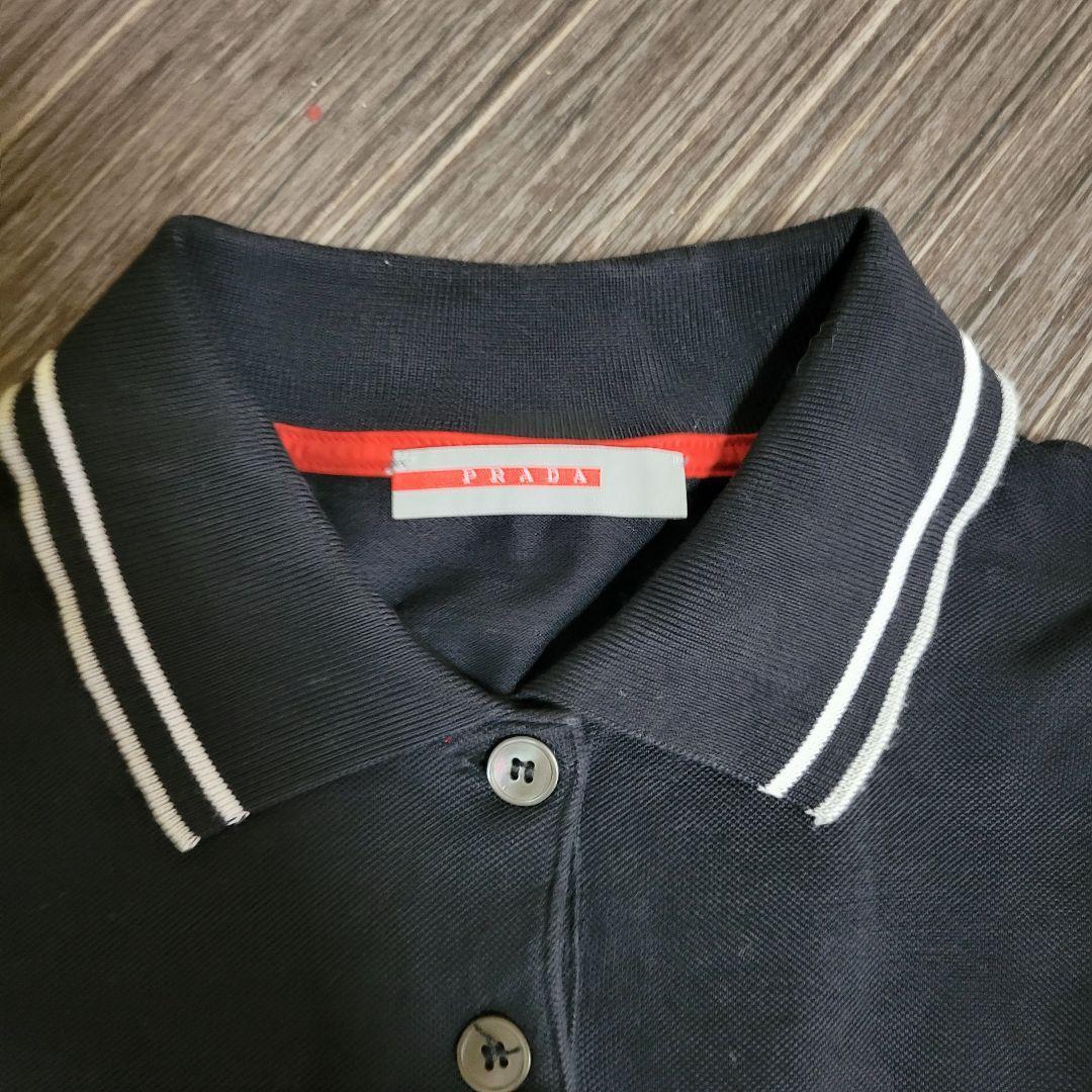 PRADA　ブラック×ホワイト　ポロシャツ　ロングTシャツ　トレーナー