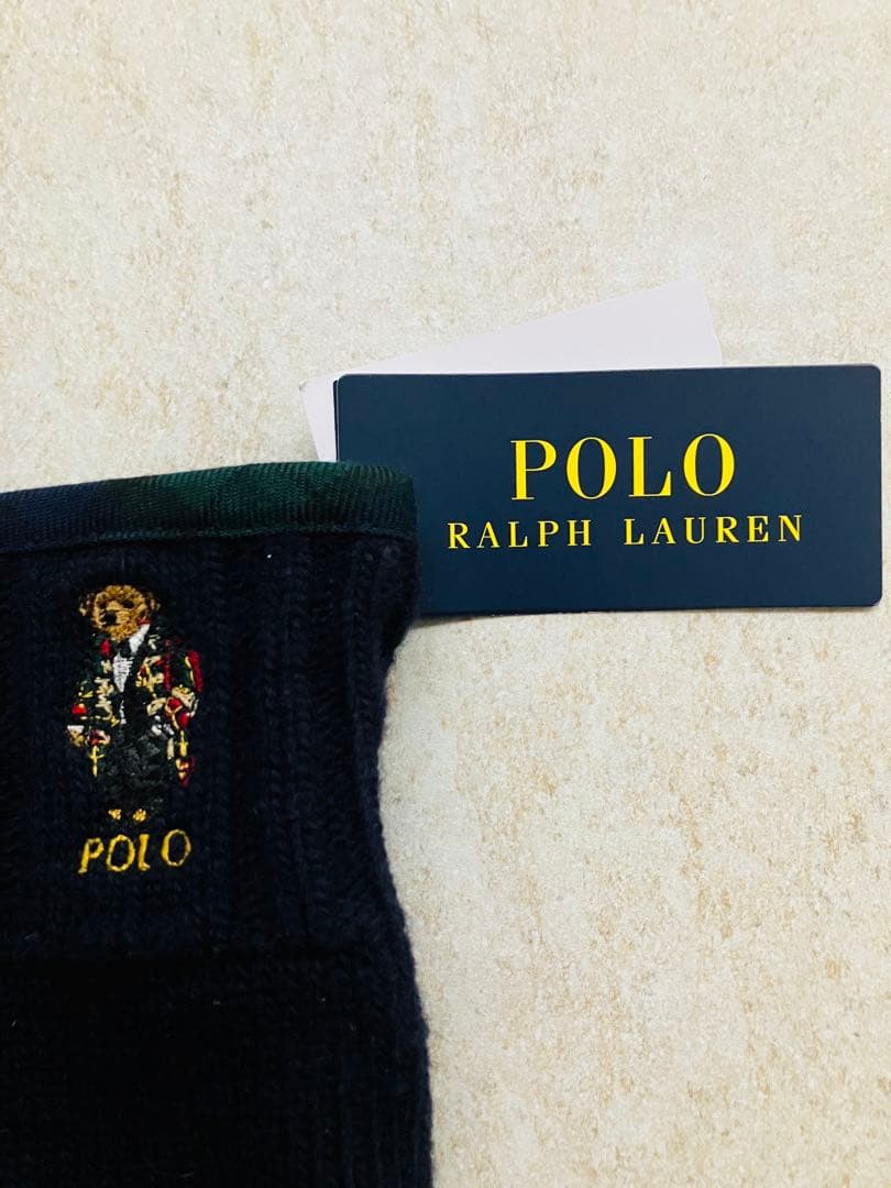 Polo Ralph Lauren ネイビーニット手袋　スマホ操作対応