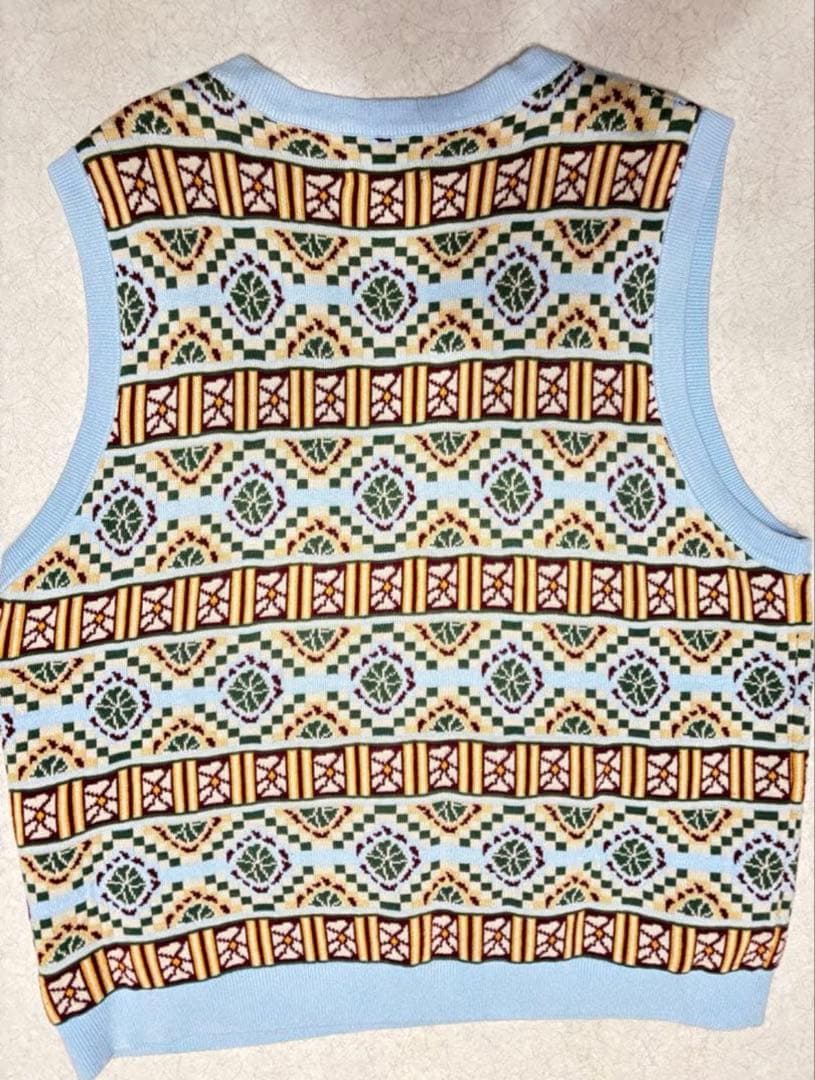 Stussy ニットベストL size 水色 GIZA sweater vest