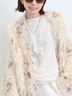 定価194700円 ロベルトコリーナ ニット ファー シャギー ウール コート