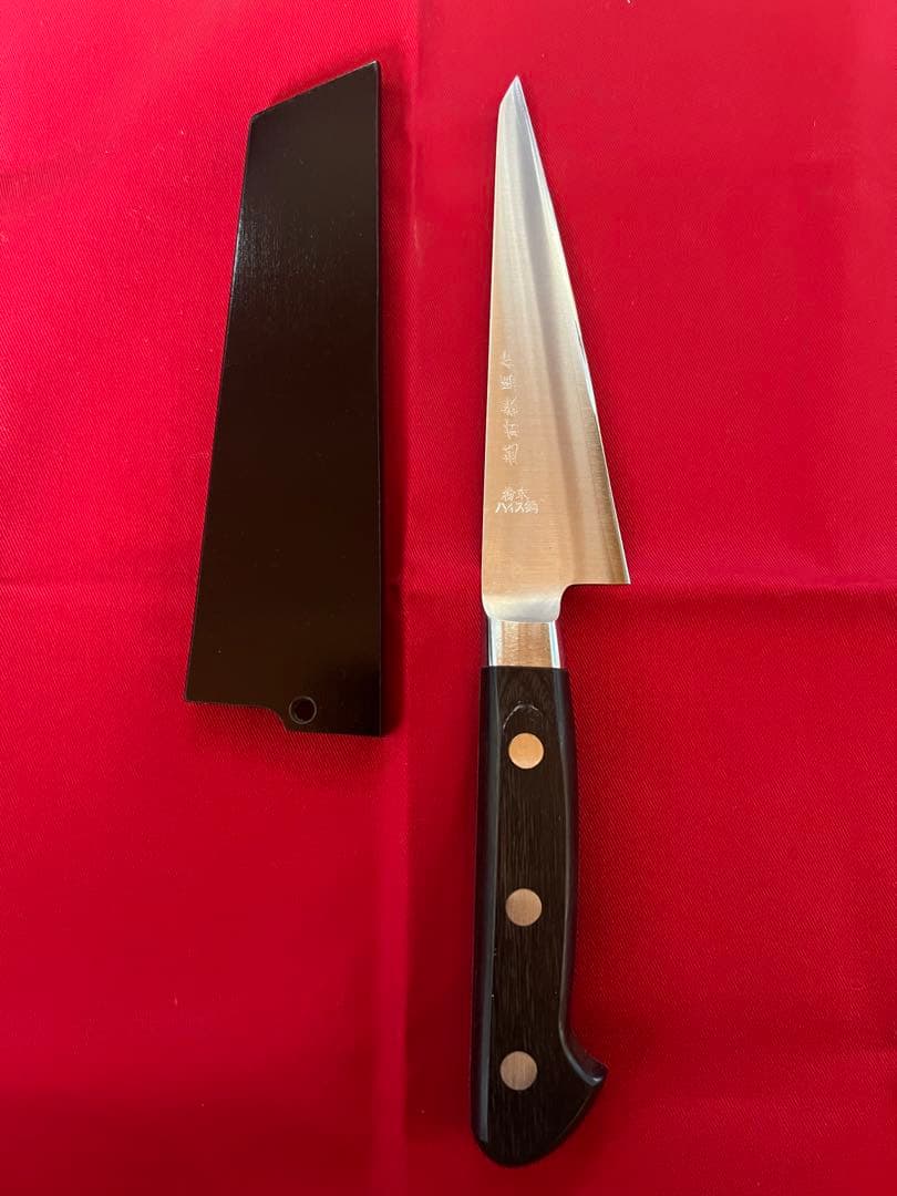 越前数馬作三徳包丁 ステンレス鋼 15cm 木製ハンドル(粉末ハイス鋼)