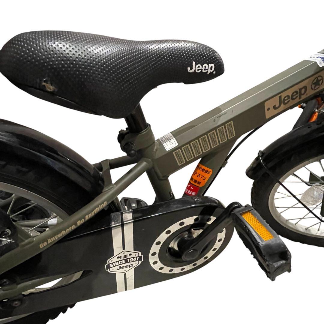 【美品郵送】jeep je-16g 16インチオリーブグリーン自転車キッズバイク