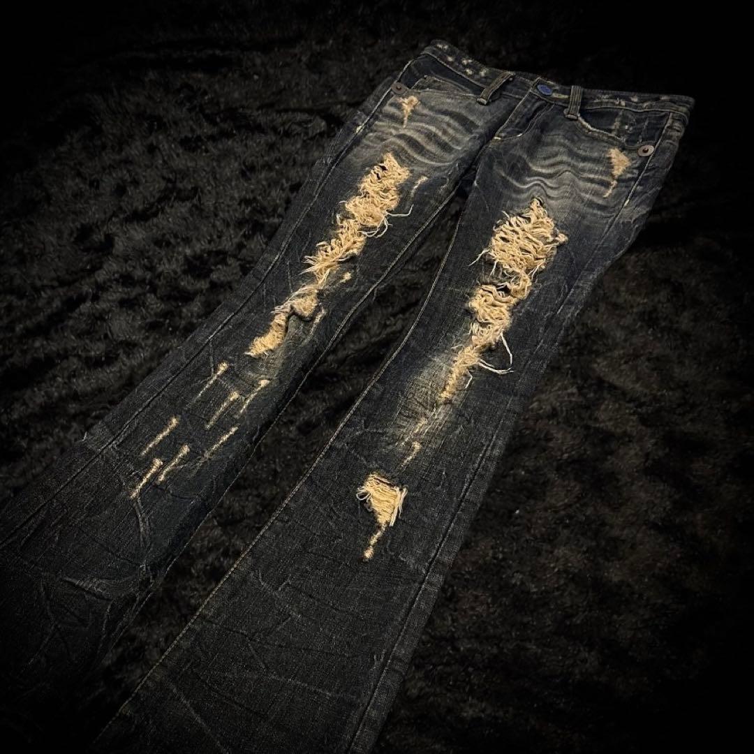 パンツ 00s damage denim kmrii ifsixwasnine lgb