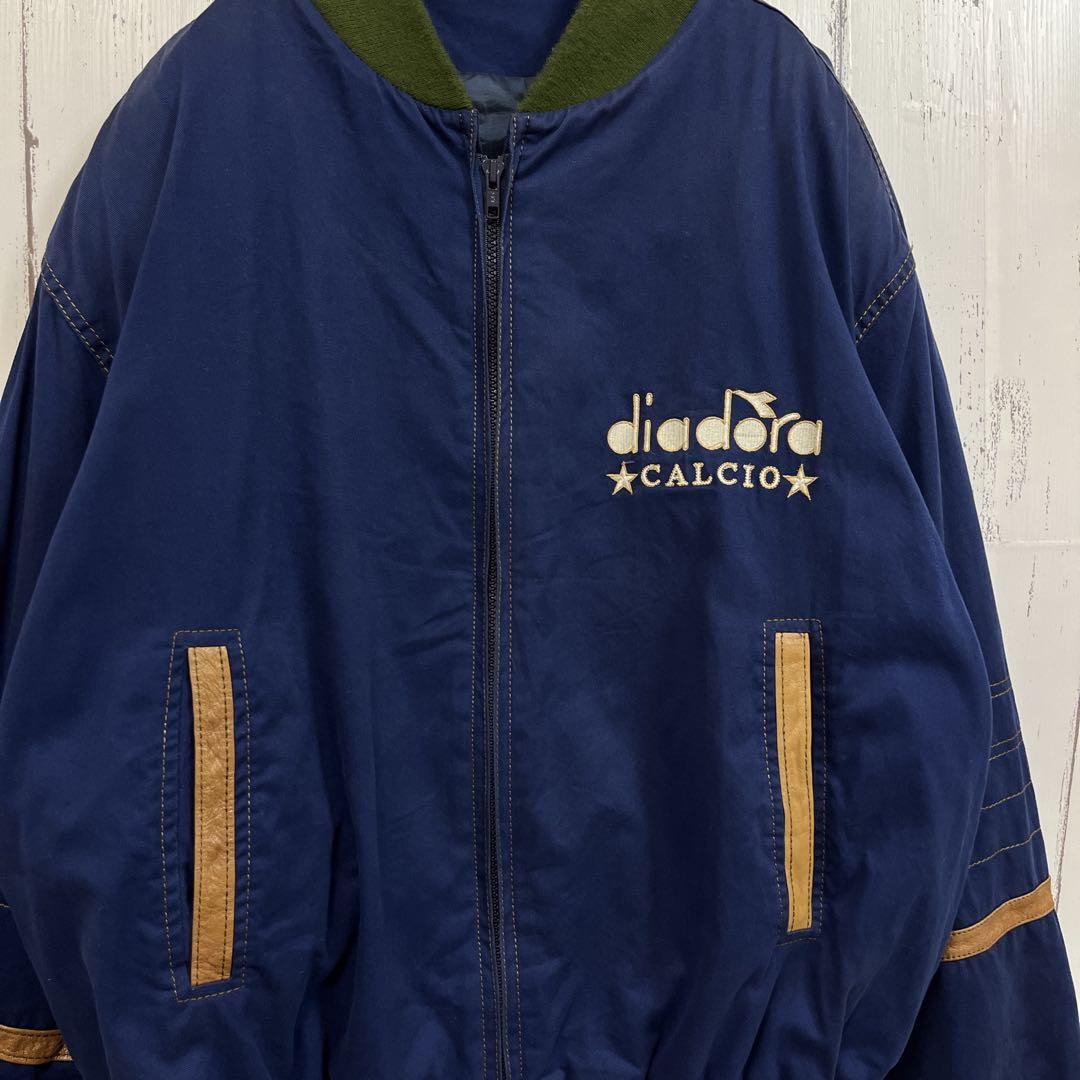 35]希少DIADORAディアドラ刺繍ロゴUSA製フルジップ ジャケットブルゾン