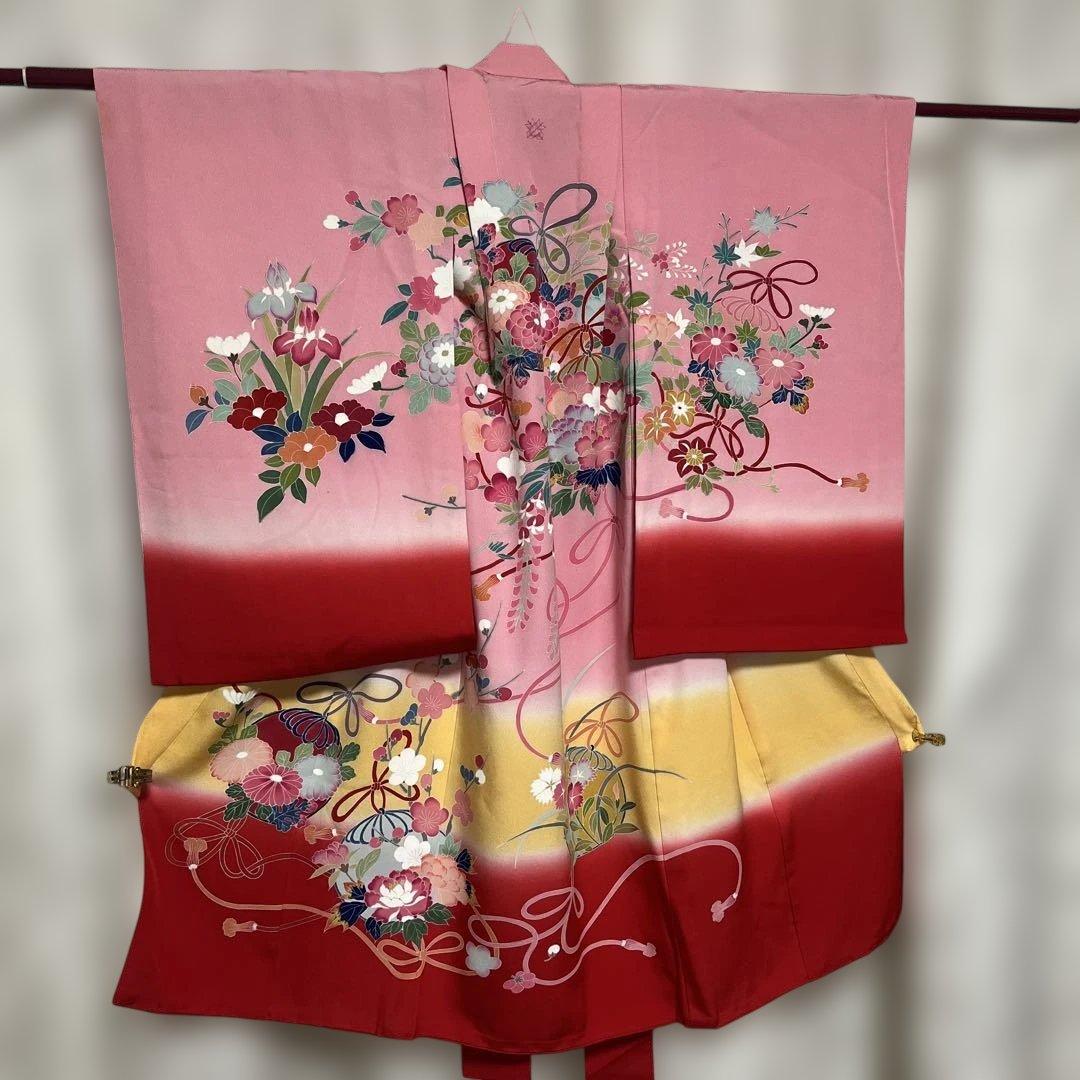 紋付き　お宮参り　美品　女の子　祝い着　正絹