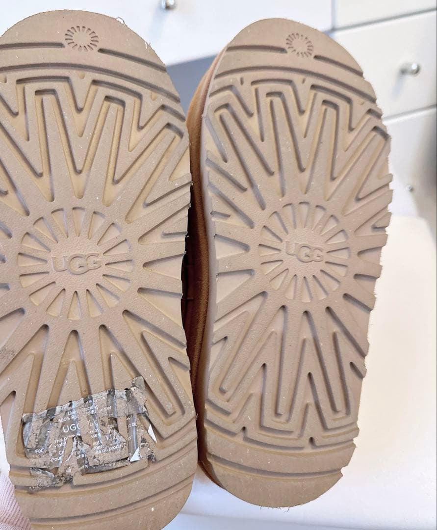 【美品】UGG ムートンブーツ 厚底 22.5cm 正規品 ボア ブラウン