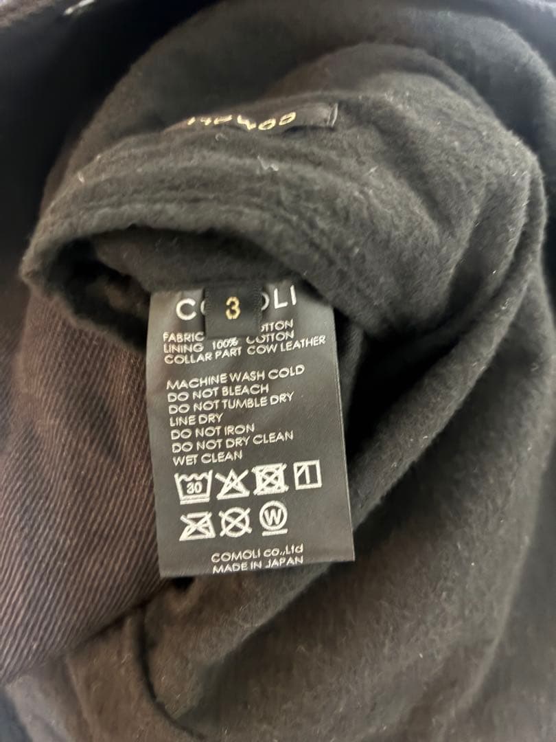 25AW COMOLI デニムレザーワークジャケット BLACK 3