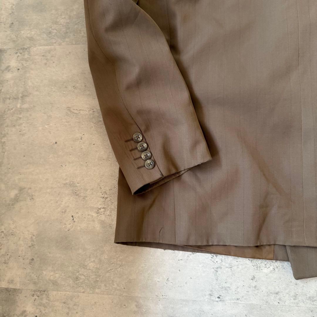 USED VINTAGE セットアップ　ダブル　ブラウン　茶色　ストライプ