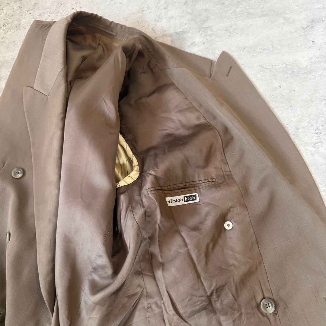 USED VINTAGE セットアップ　ダブル　ブラウン　茶色　ストライプ