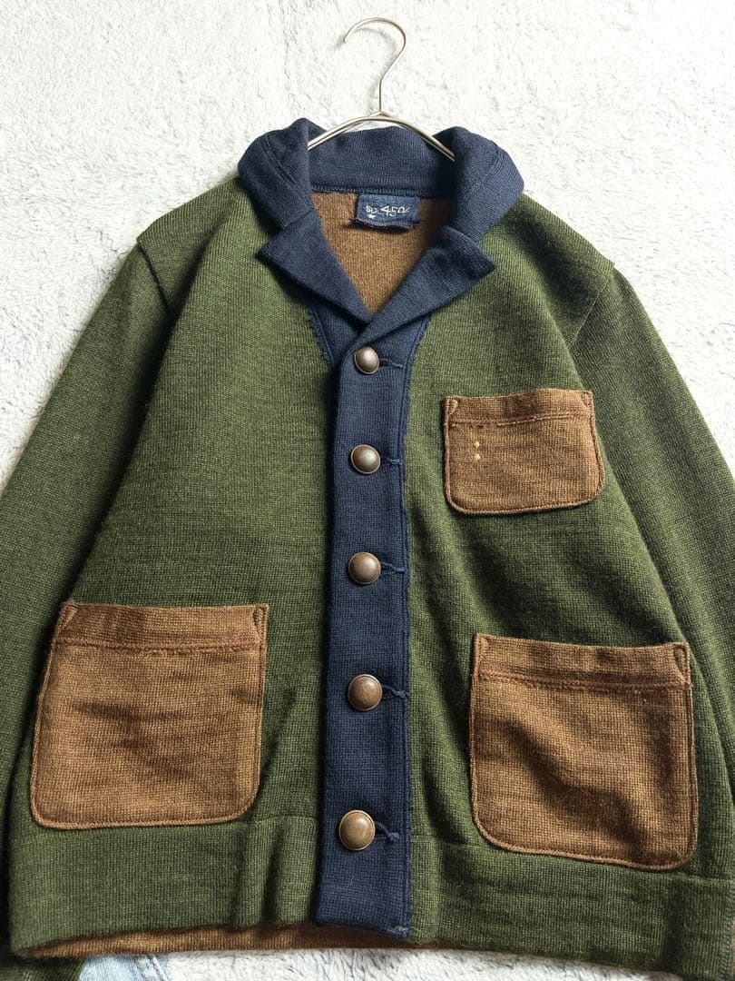 美品【45R】近年 22AW 度詰USモーの908ニットソーカーディガン