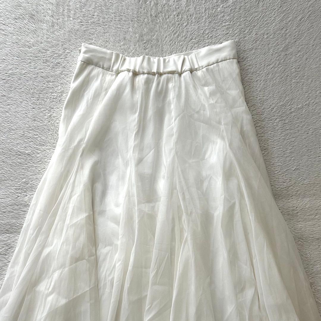 新品未使用 JENNE リッチボリュームオーガンジースカート ホワイト L