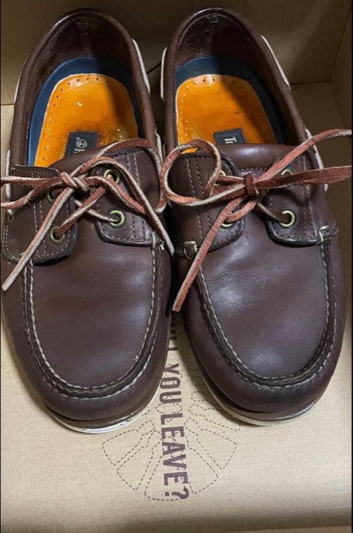 【美品】ティンバーランドブラウンレザー デッキシューズモカシン
