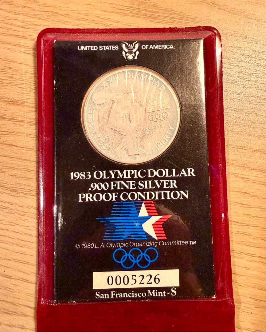 1983年オリンピックドル プルーフ ロサンゼルスオリンピック 記念銀貨