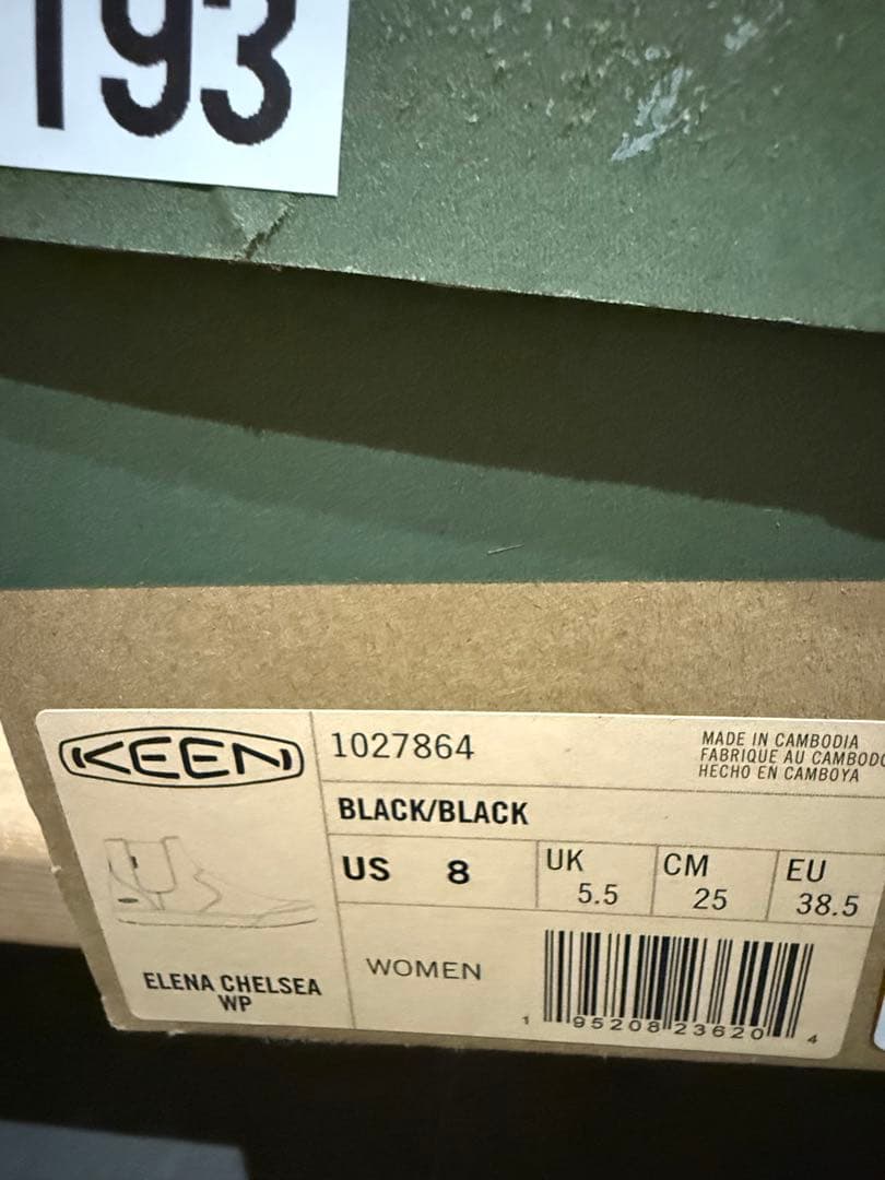 本日最終KEEN エレナ チェルシー WP Black/Black 25.0cm