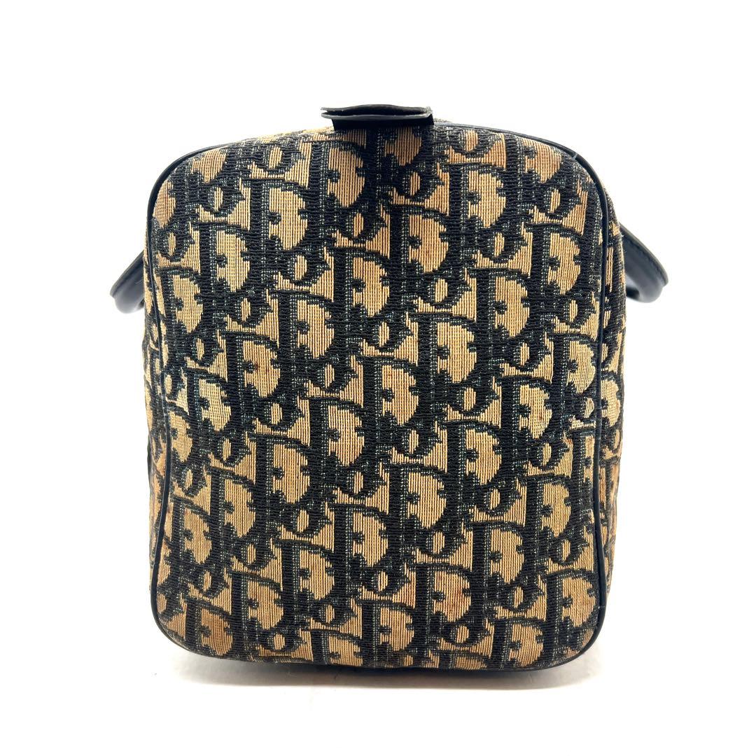 【美品】Dior ミニボストンバッグ トロッター キャンバス レザー