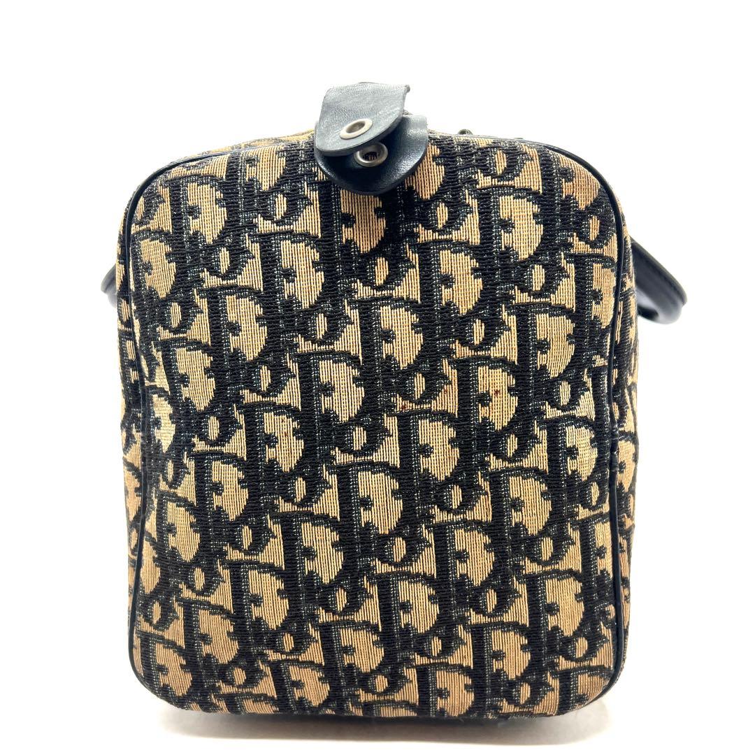 【美品】Dior ミニボストンバッグ トロッター キャンバス レザー