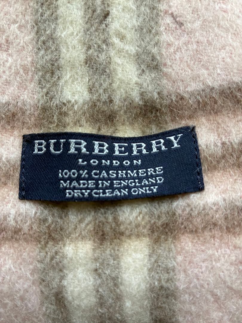 BURBERRY カシミヤ マフラー ピンクチェック