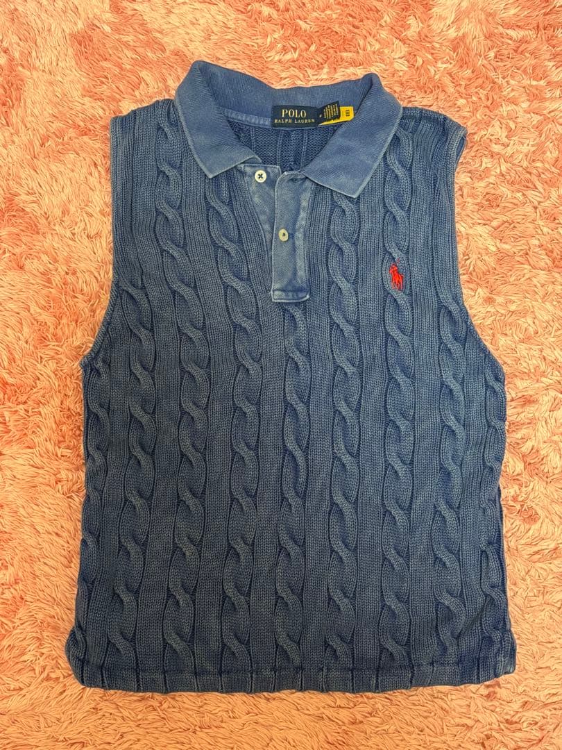 スリーブレス　ケーブルニット　ポロシャツ　POLO RALPH LAUREN