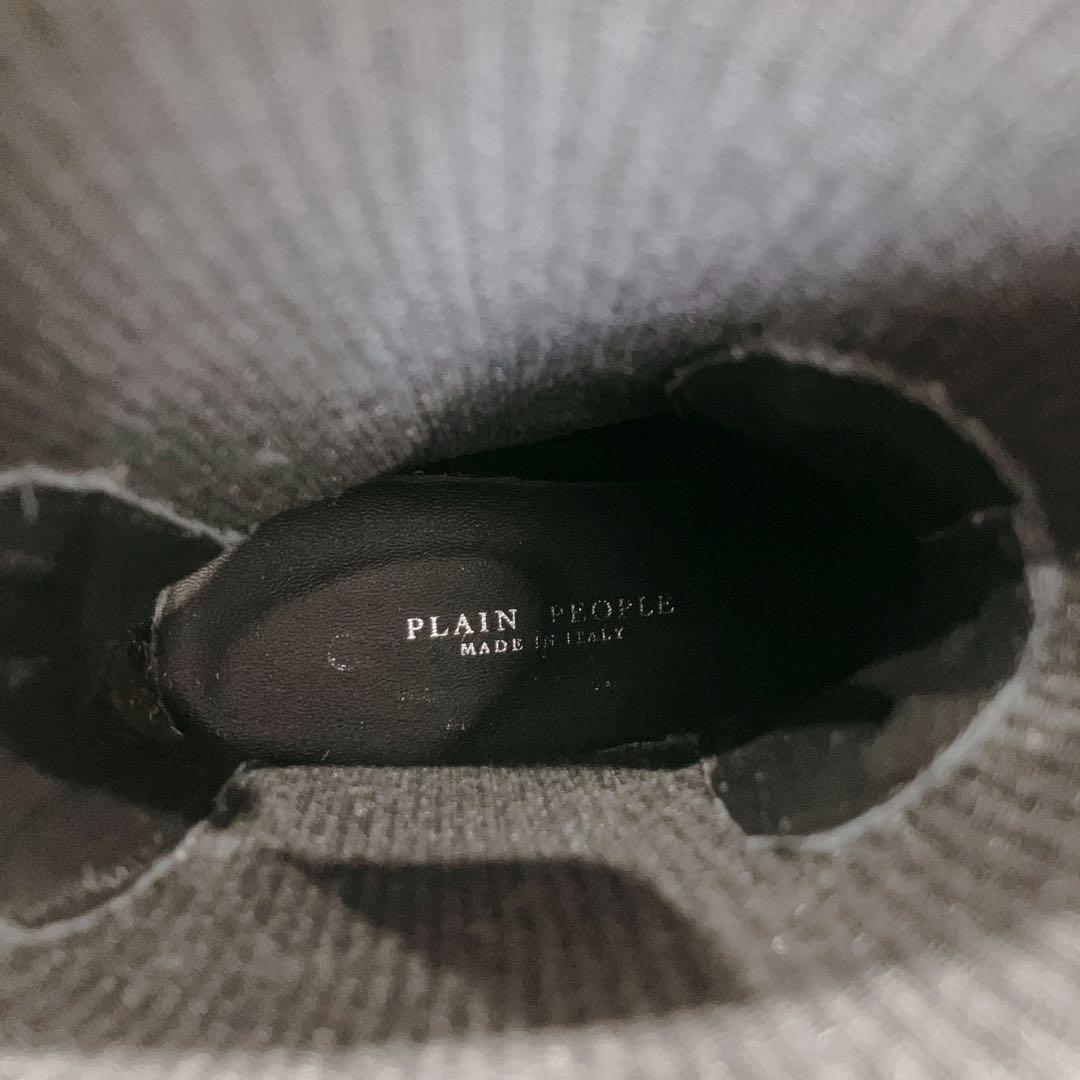 美品 PLAIN PEOPLE サイドゴアブーツ ブラック 36 厚底