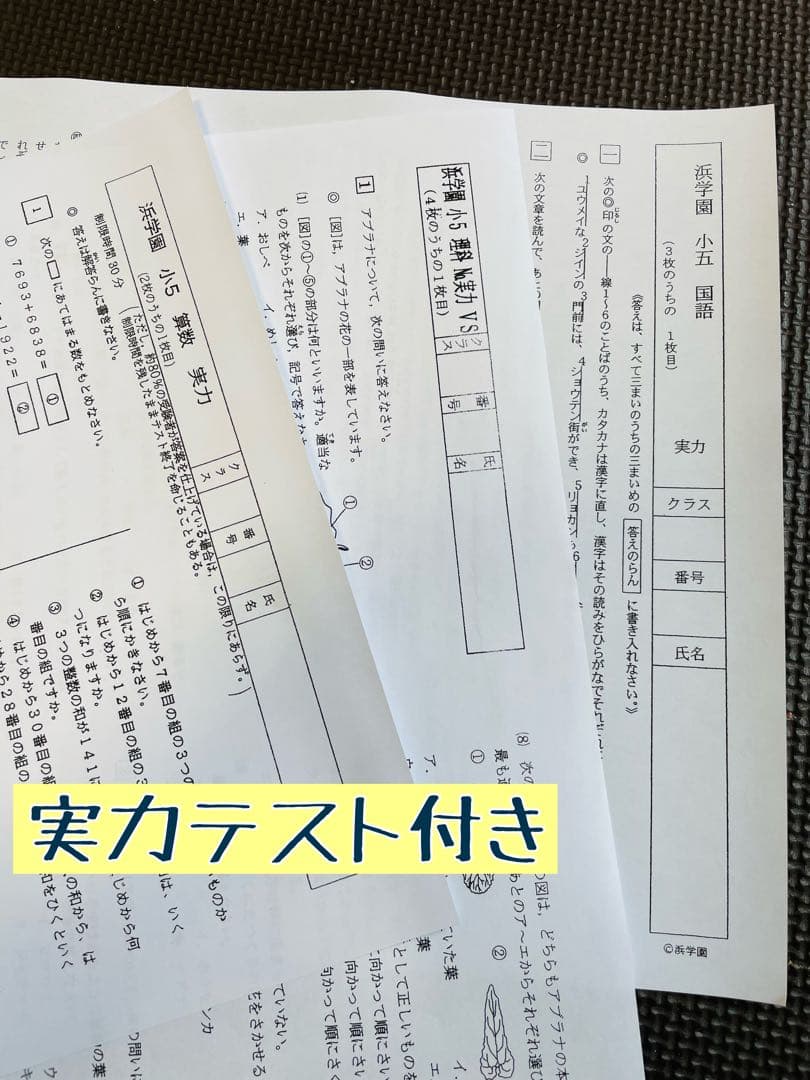 公開学力テスト 浜学園 小5 2023年、2024年度 4科目 2年分