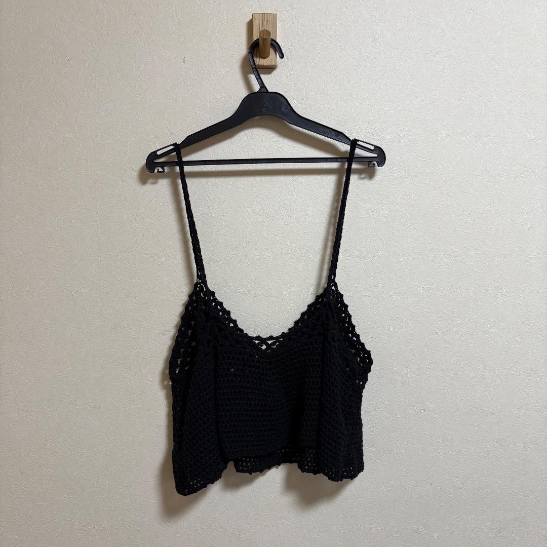 美品 Spick and Span クロシェニットキャミソール ブラック