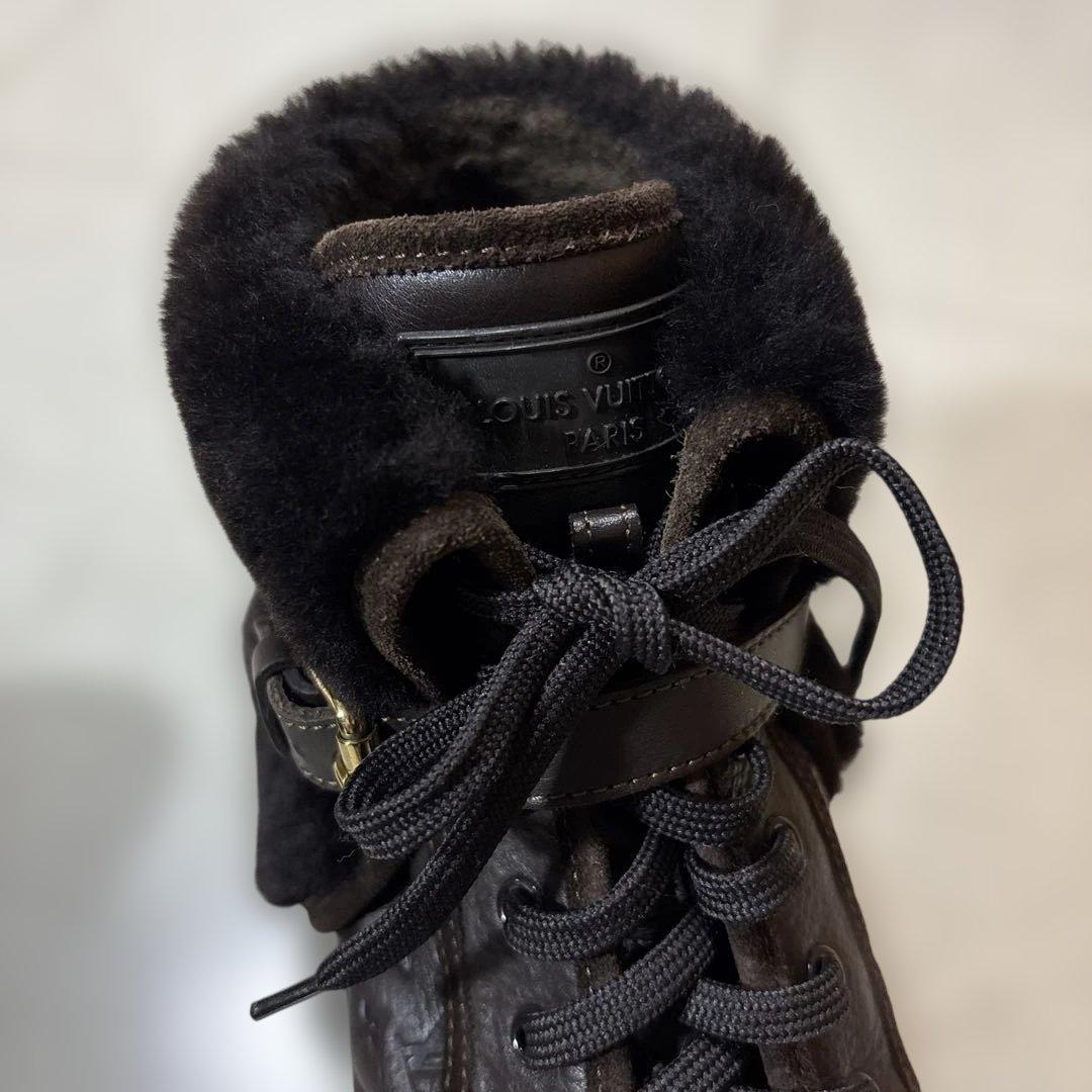 本物！美品！Louis Vuitton ダークブラウン ハイカットスニーカー