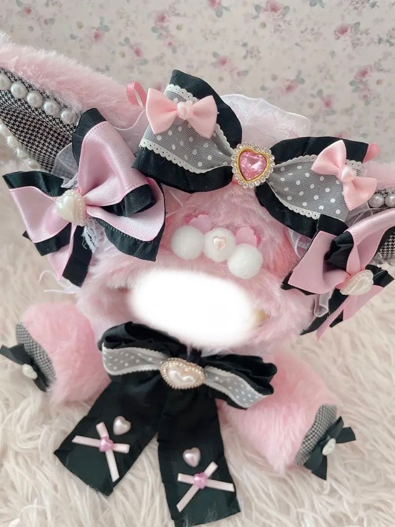 ♡お座り１６ｃｍぬい服♡猫の着ぐるみ♡地雷系おすわりぬいぐるみ♡ピンク