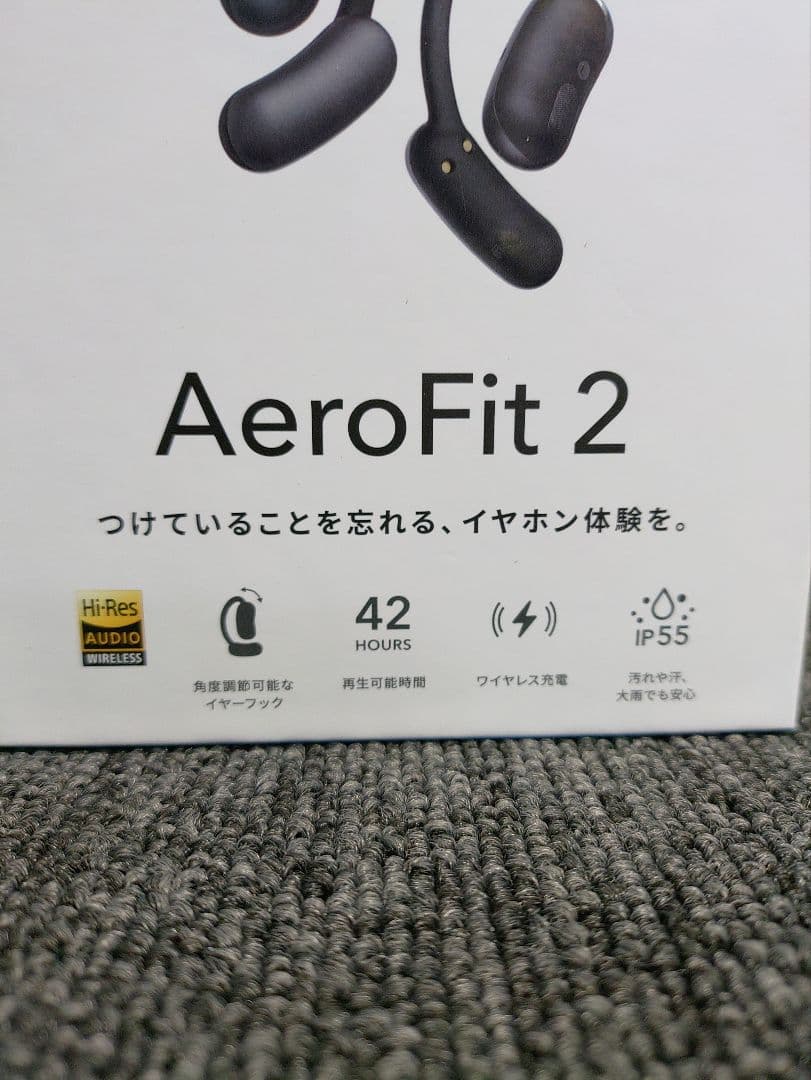 93☆新品 オープンイヤー型 イヤホン エアロフィット2 ミッドナイト ブラック