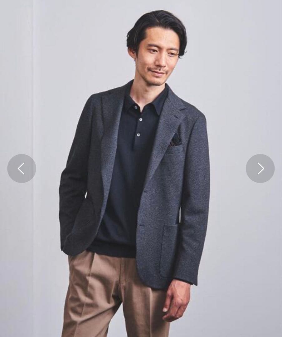 【現行】美品 ユナイテッドアローズ メランジ ジャージー 2B ジャケット