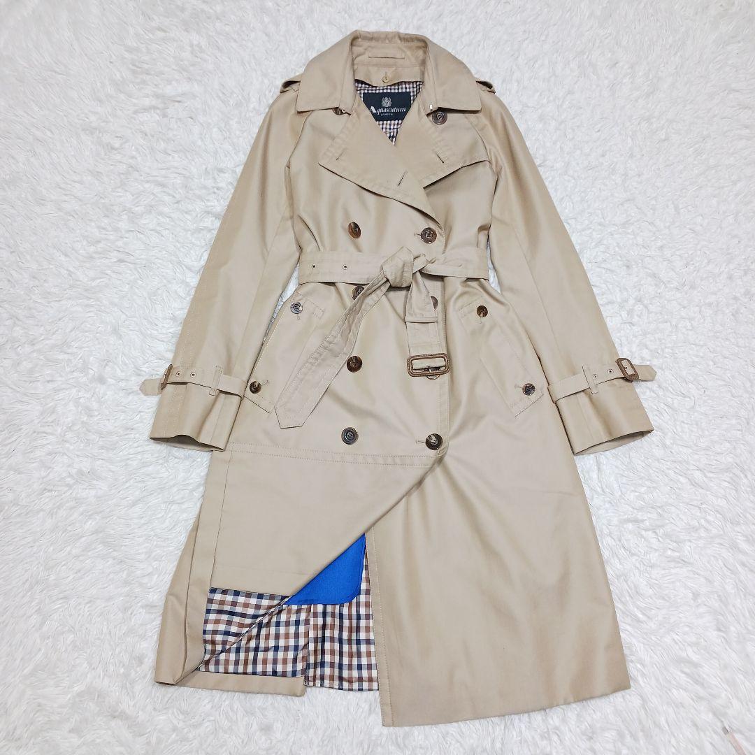 ✨美品✨大きいサイズ4✨アクアスキュータム　トレンチコート　ライナー付き