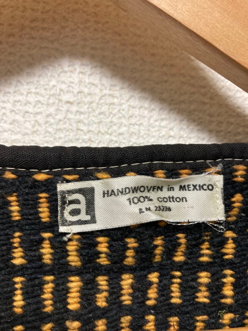 70’s メキシカン　ラグベスト　肩パイピング仕上げ済み　レアパターン