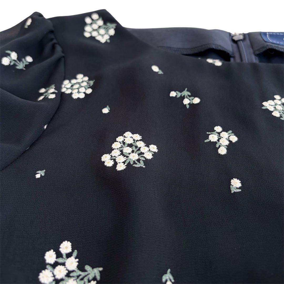 M'S GRACY エムズグレイシー 花柄 シフォン ワンピース ベルスリーブ