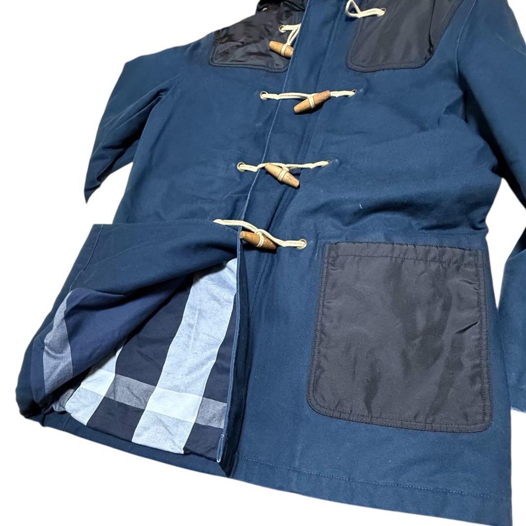 タカさん美品 BURBERRY ダッフルコート L ネイビー チェック柄