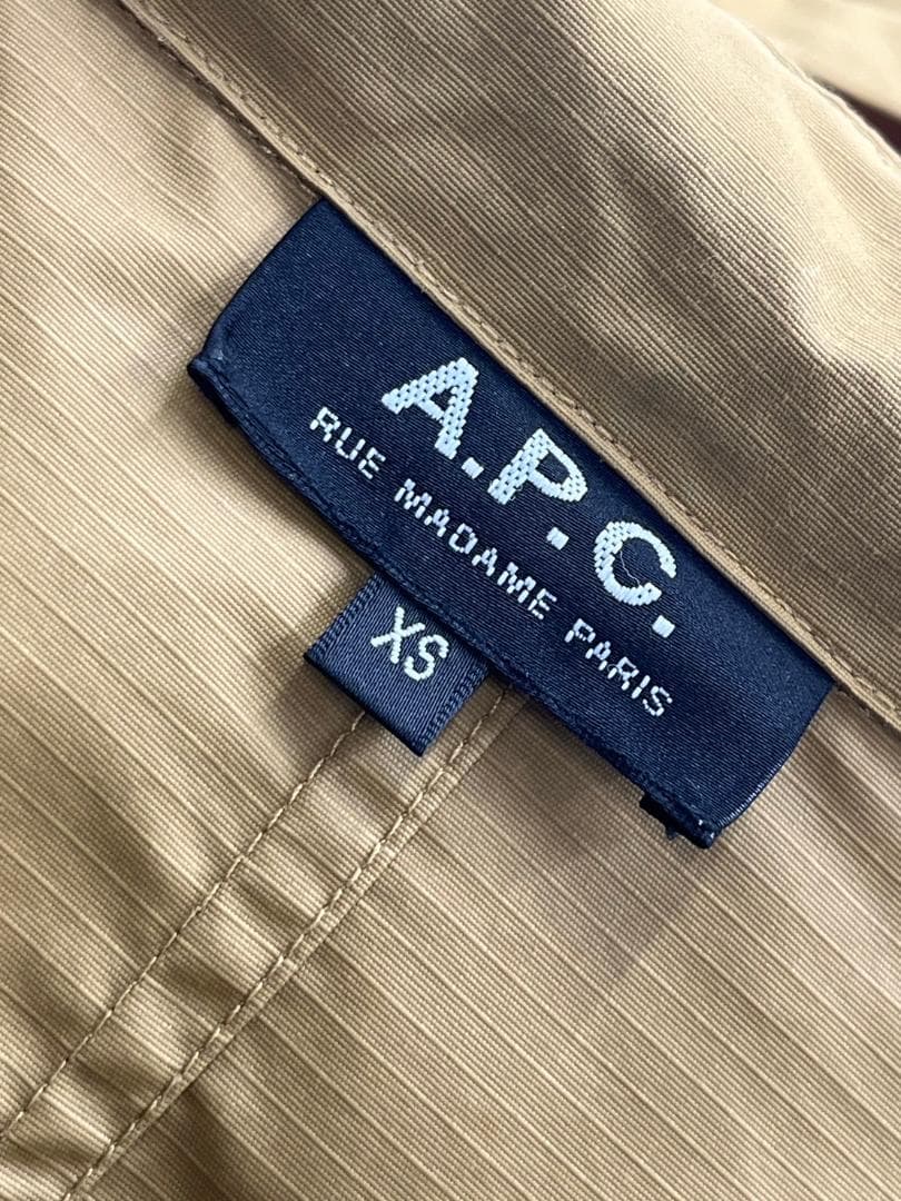 極美品　A.P.C. 　リップストップモッズコート　XS　ナイロン　カラシ