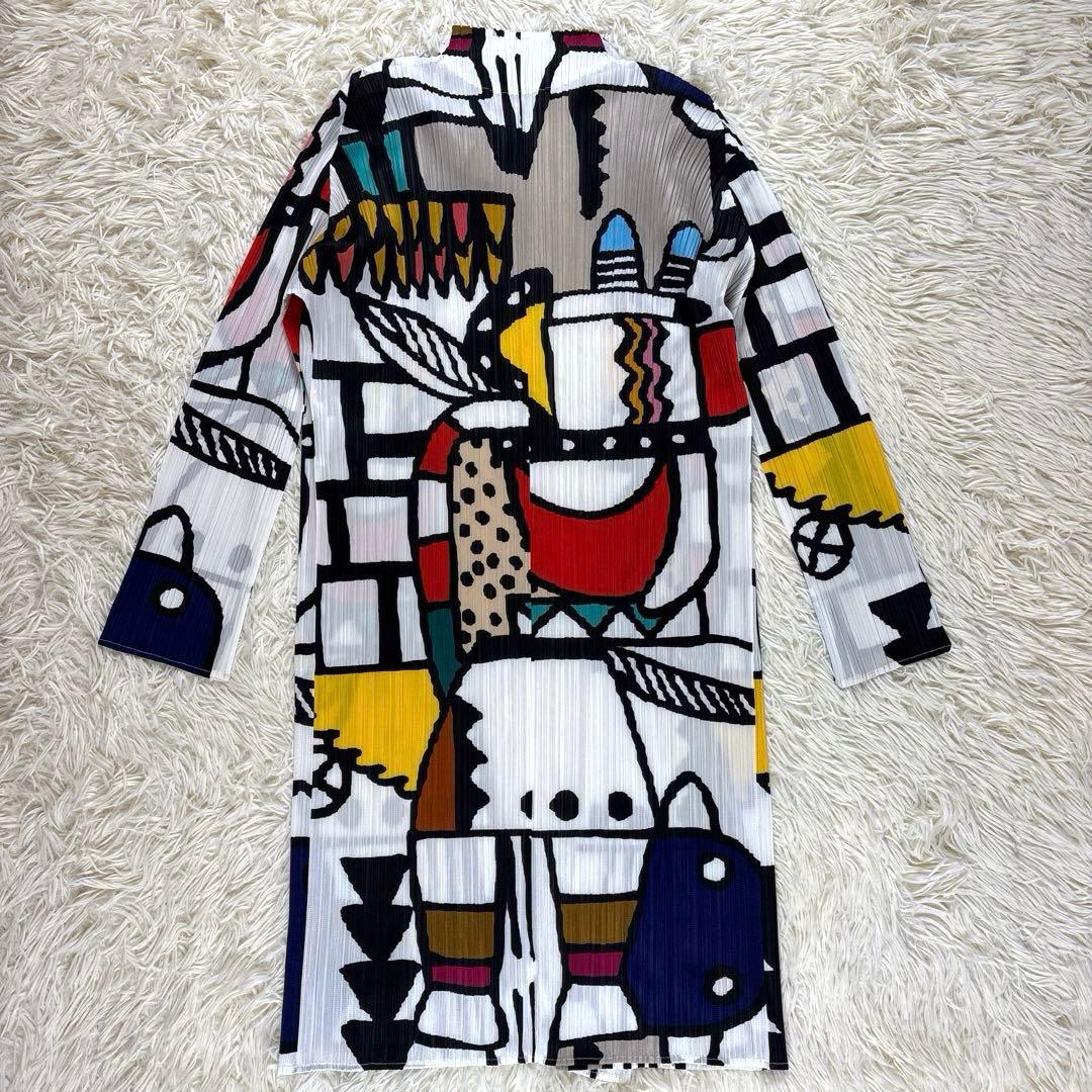 美品、PLEATS PLEASE、プリーツプリーズ、カーディガン、アート柄