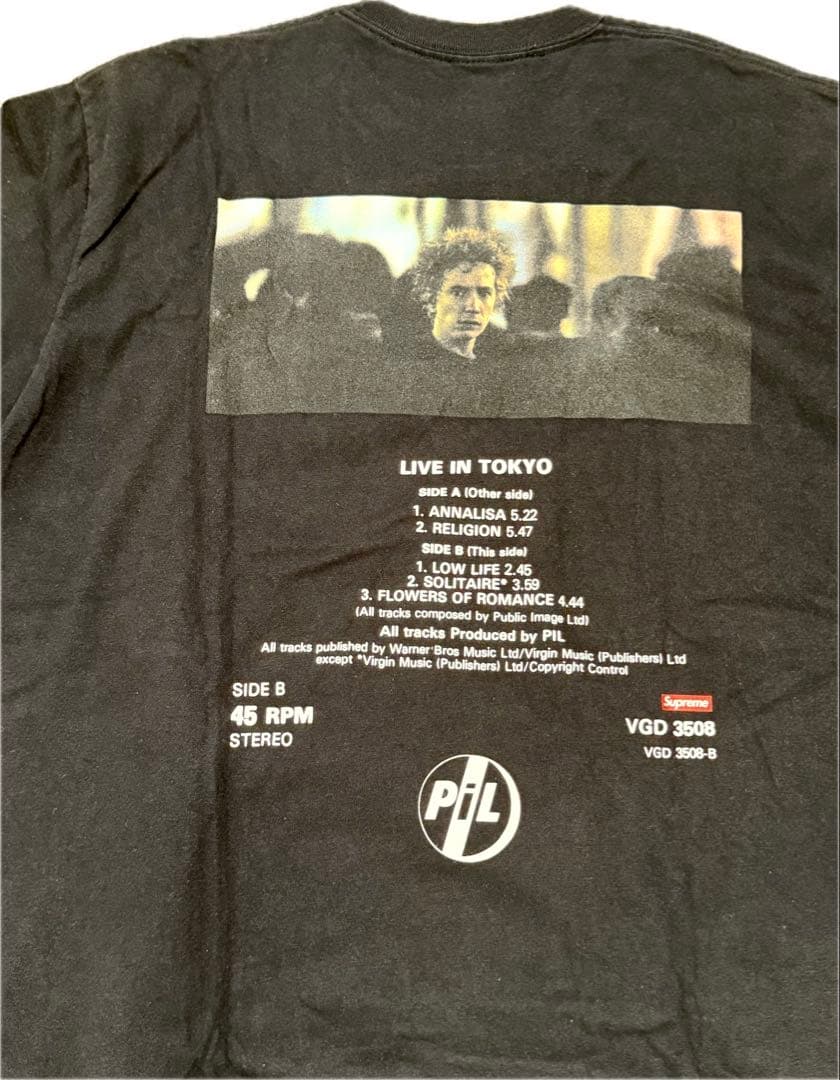 ステッカーおまけ　Supreme × PiL Tee XL