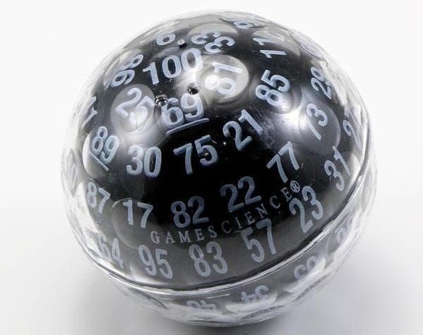 希少 GAMESCIENCE 100面ダイス 黒 ブラック D100 6280