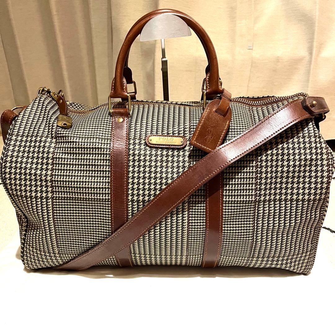 【美品】ポロラルフローレン　千鳥格子　ボストンバッグ　2way　大容量　希少