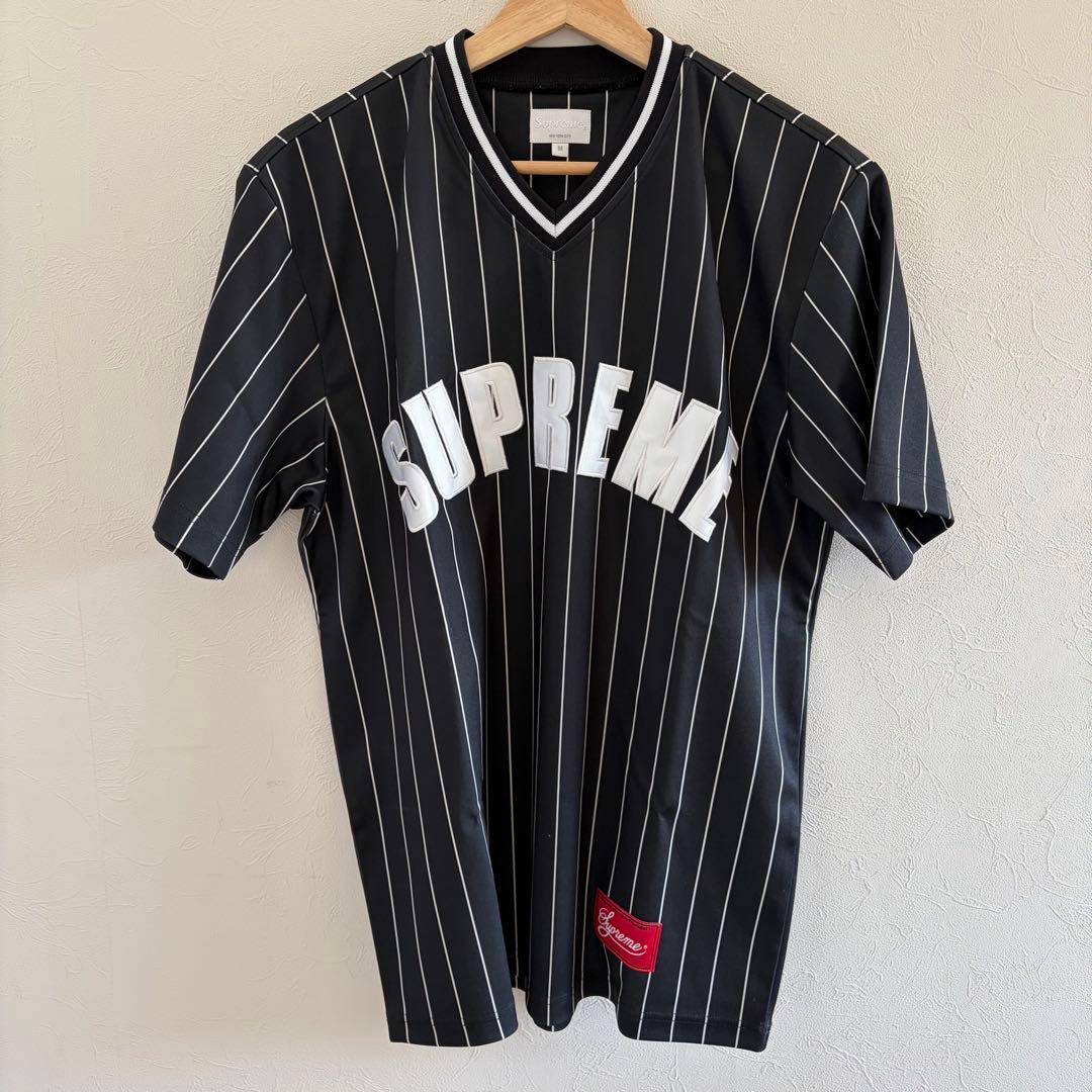 【新品】Supreme Pinstripe Baseball Jersey