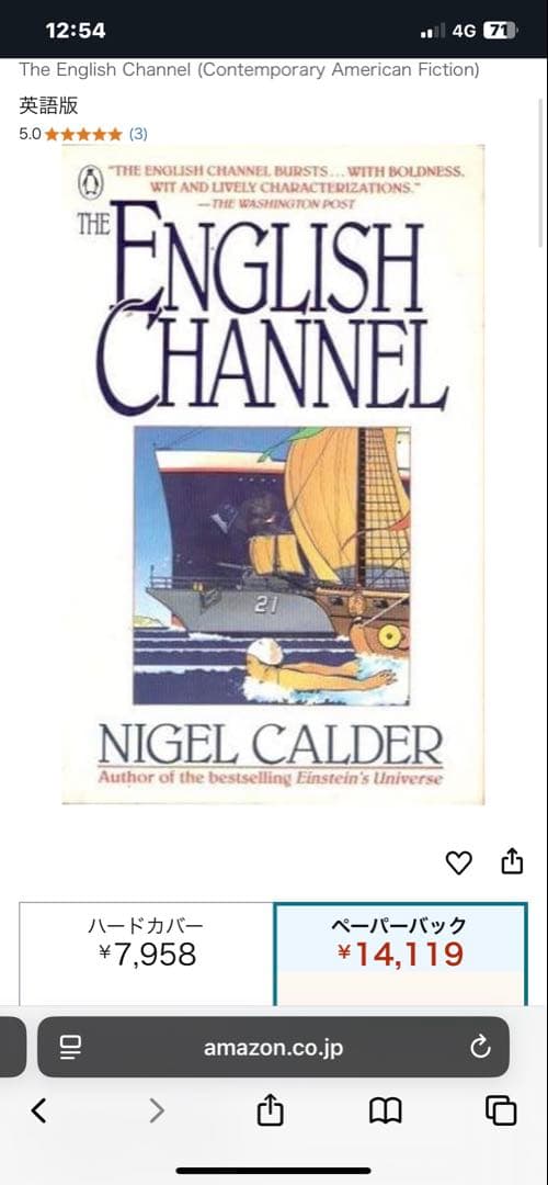 希少　The English Channel by Nigel Calder