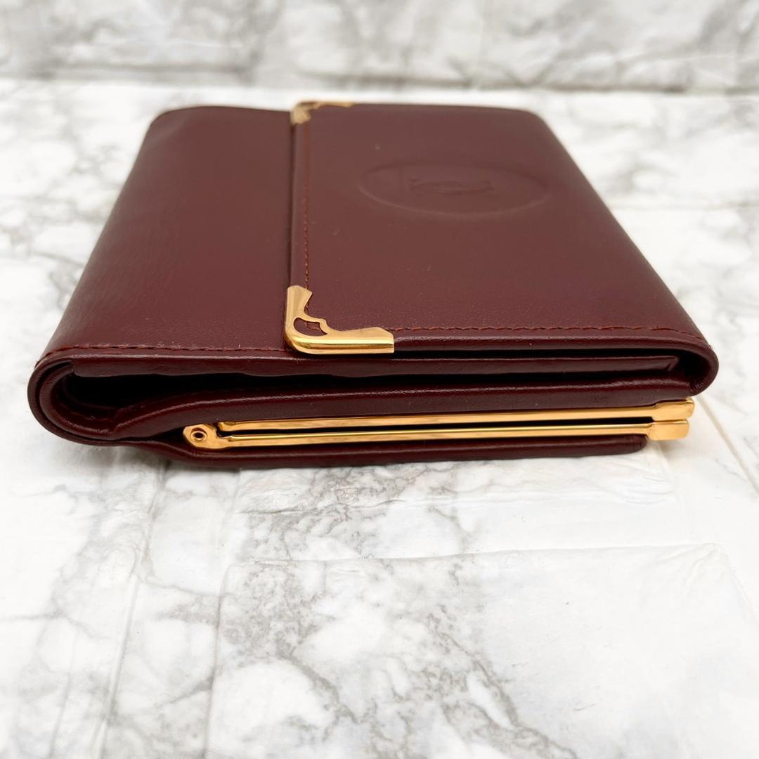 付属品完備✨Cartier カルティエ　折り財布　マストライン　がま口