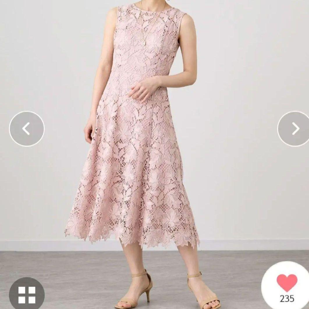 ANAYI アナイ フラワーメッシュフレア ワンピース 38