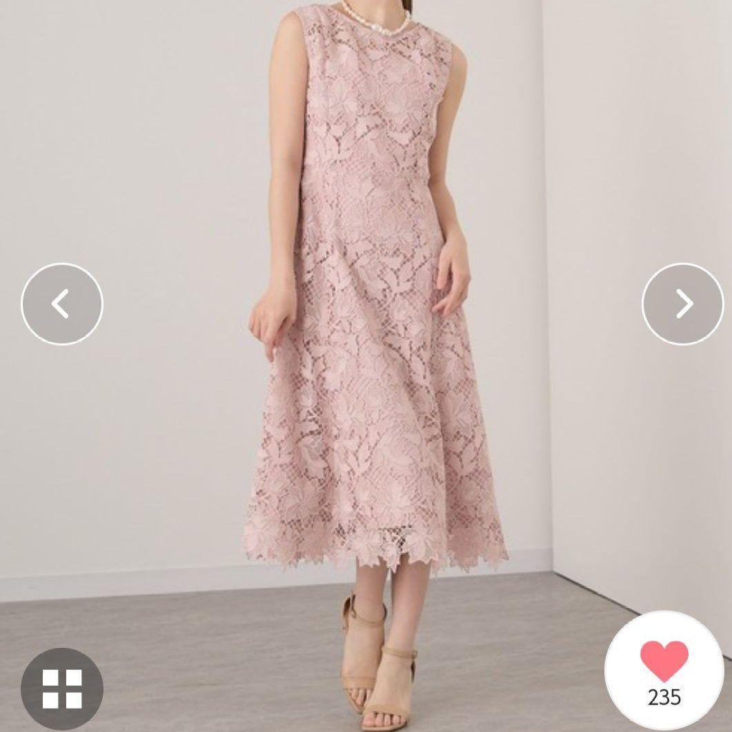 ANAYI アナイ フラワーメッシュフレア ワンピース 38
