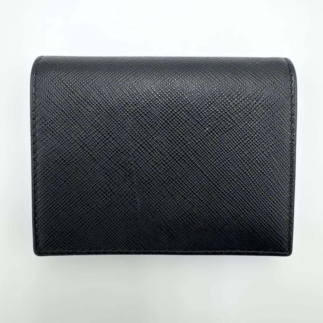 【美品】PRADA プラダ サフィアーノメタル 二つ折り財布 1MV204 三角