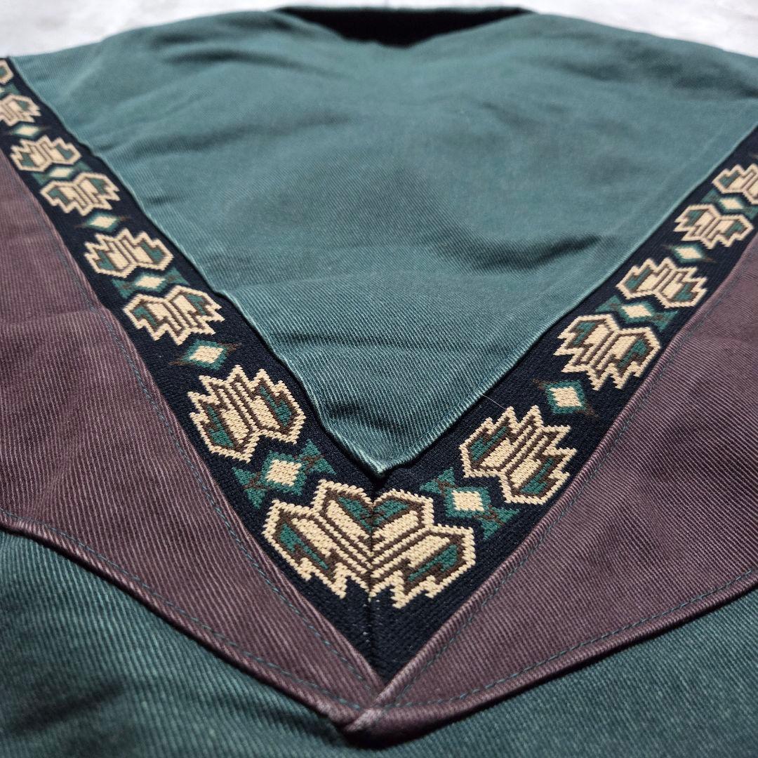 稀少 vintage 古着 80s ネイティブ 短丈ブルゾン 民族ジャケット L