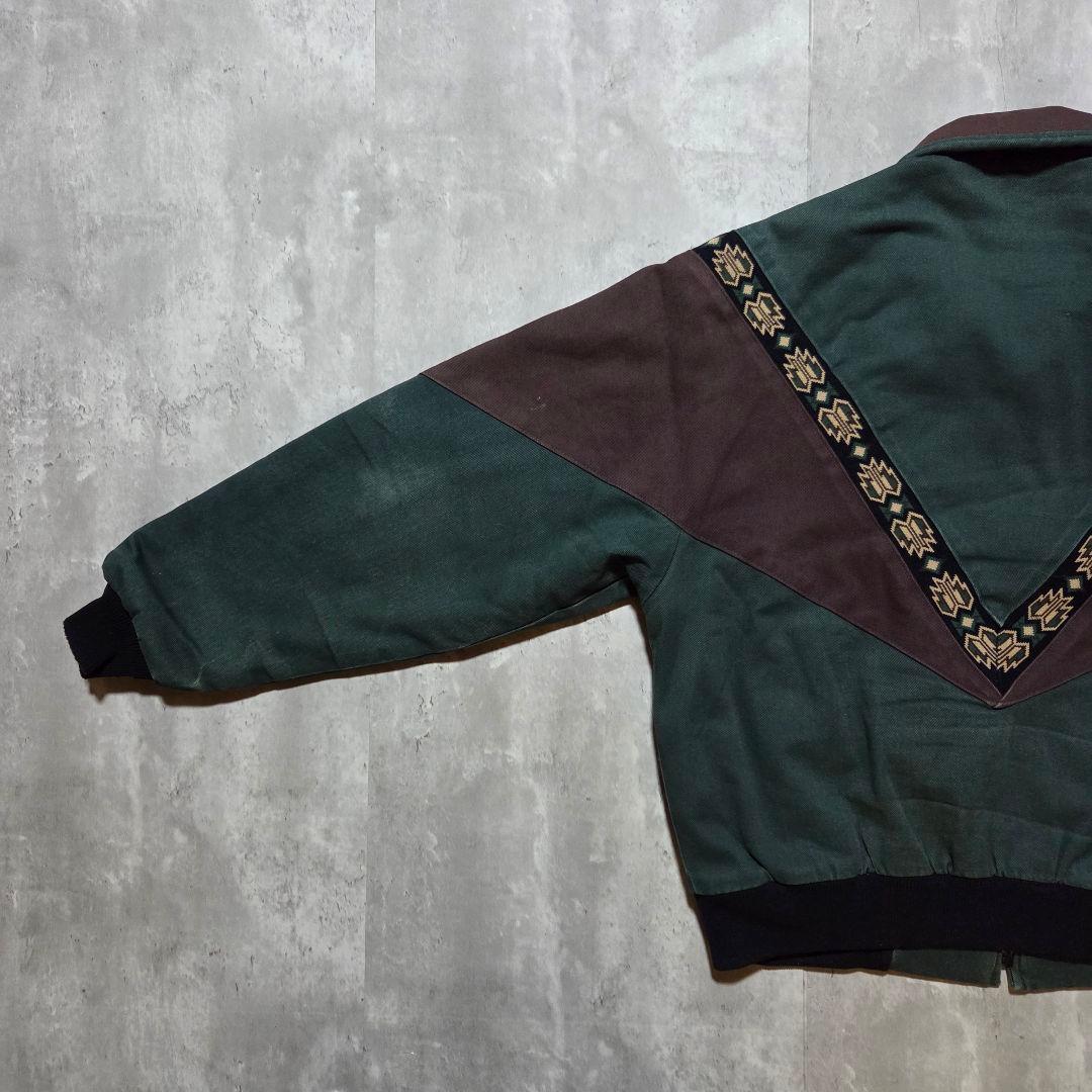 稀少 vintage 古着 80s ネイティブ 短丈ブルゾン 民族ジャケット L
