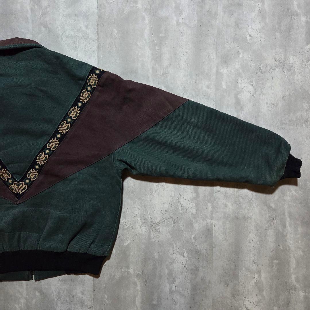 稀少 vintage 古着 80s ネイティブ 短丈ブルゾン 民族ジャケット L