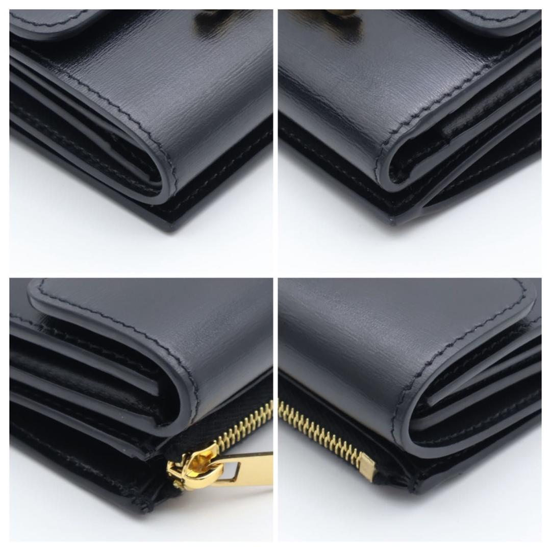 【超極美品】CELINE トリオンフ　コンパクトウォレット　三つ折り財布　黒