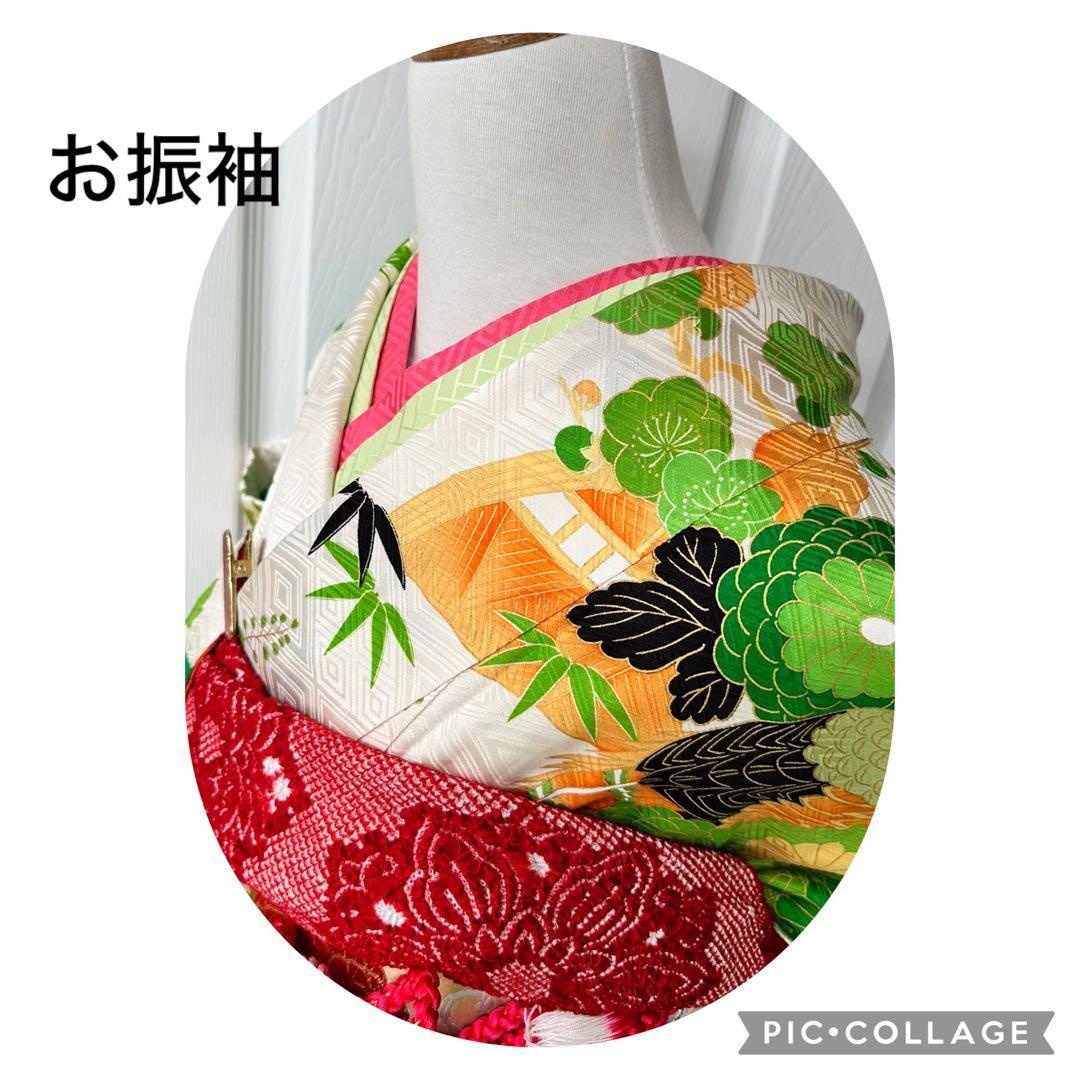 candy 豪華❣️可愛いお振袖　緑　正絹