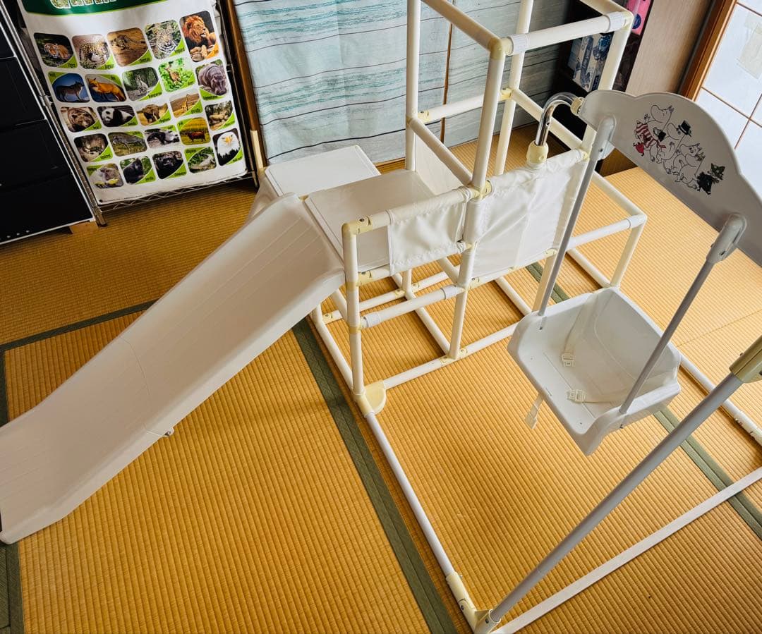 埼玉県久喜引き取り限定　野中製作所　ジャングルジム　滑り台とブランコ　ホワイト